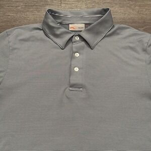 KJUS Shirt Mens 50 Medium Blue Stripe Golf Performance UPF 30 Outdoor‎ Comfort